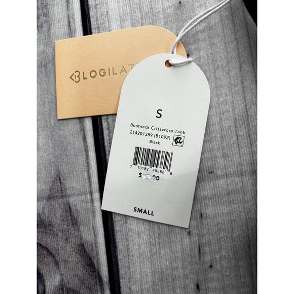 Blogilates BoatNeck Sz S Crisscross Workout Tank Top Shelf Bra Gym - Picture 5 of 9